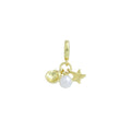 Pearl Gold Shell Starfish Charm Pendant, Sku#LD679