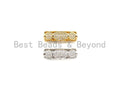 Clear CZ Micro Pave Filigree Big Hole Curved Tube, Cubic Zirconia Spacer Tube for Bracelet, 7x22mm, sku#Z1076