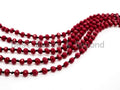 60 Long Hand Knotted Red Color Crystal Necklace, D12
