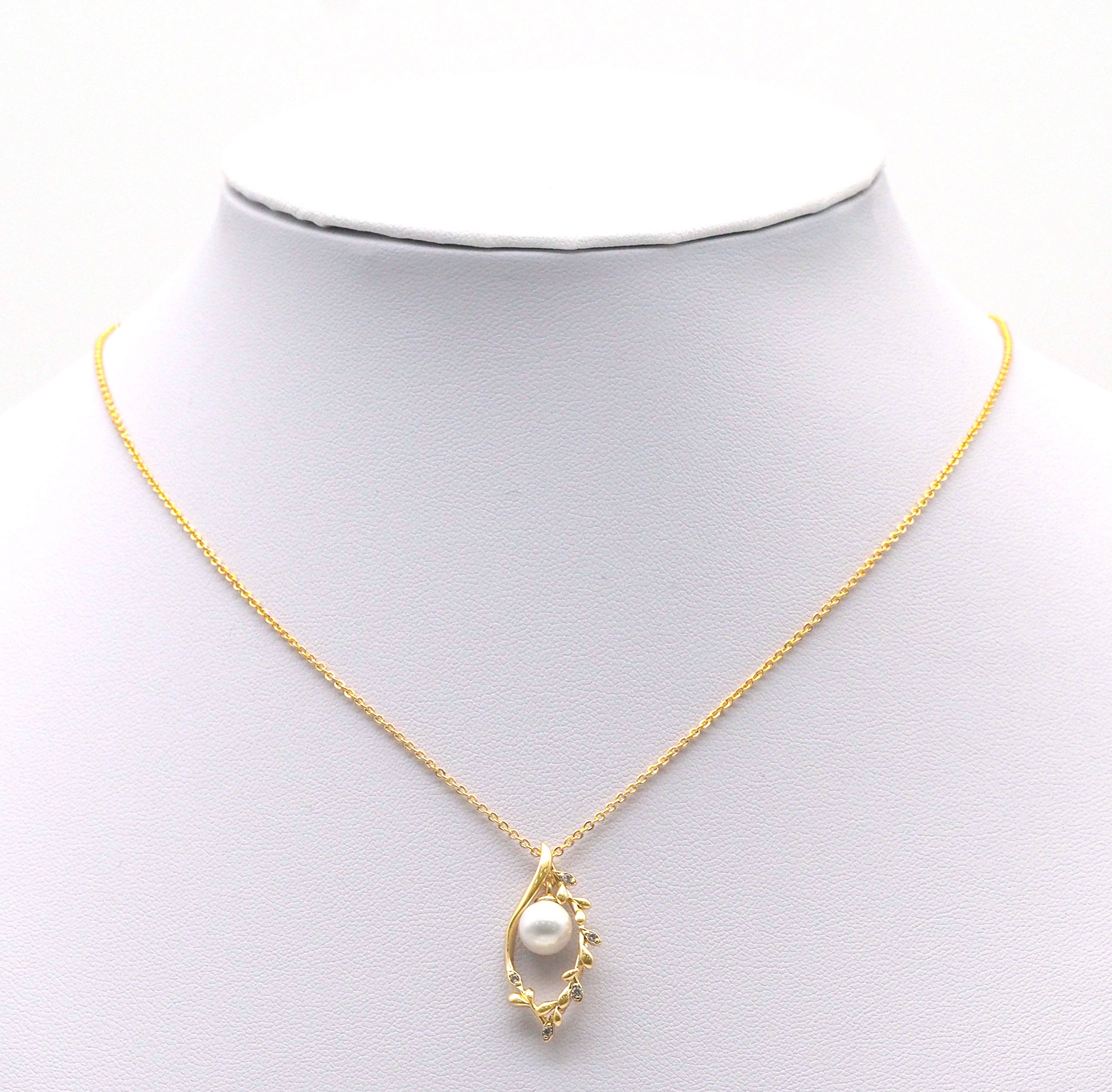 Gold CZ Pearl Evil Eye Charm, Sku#ZX101