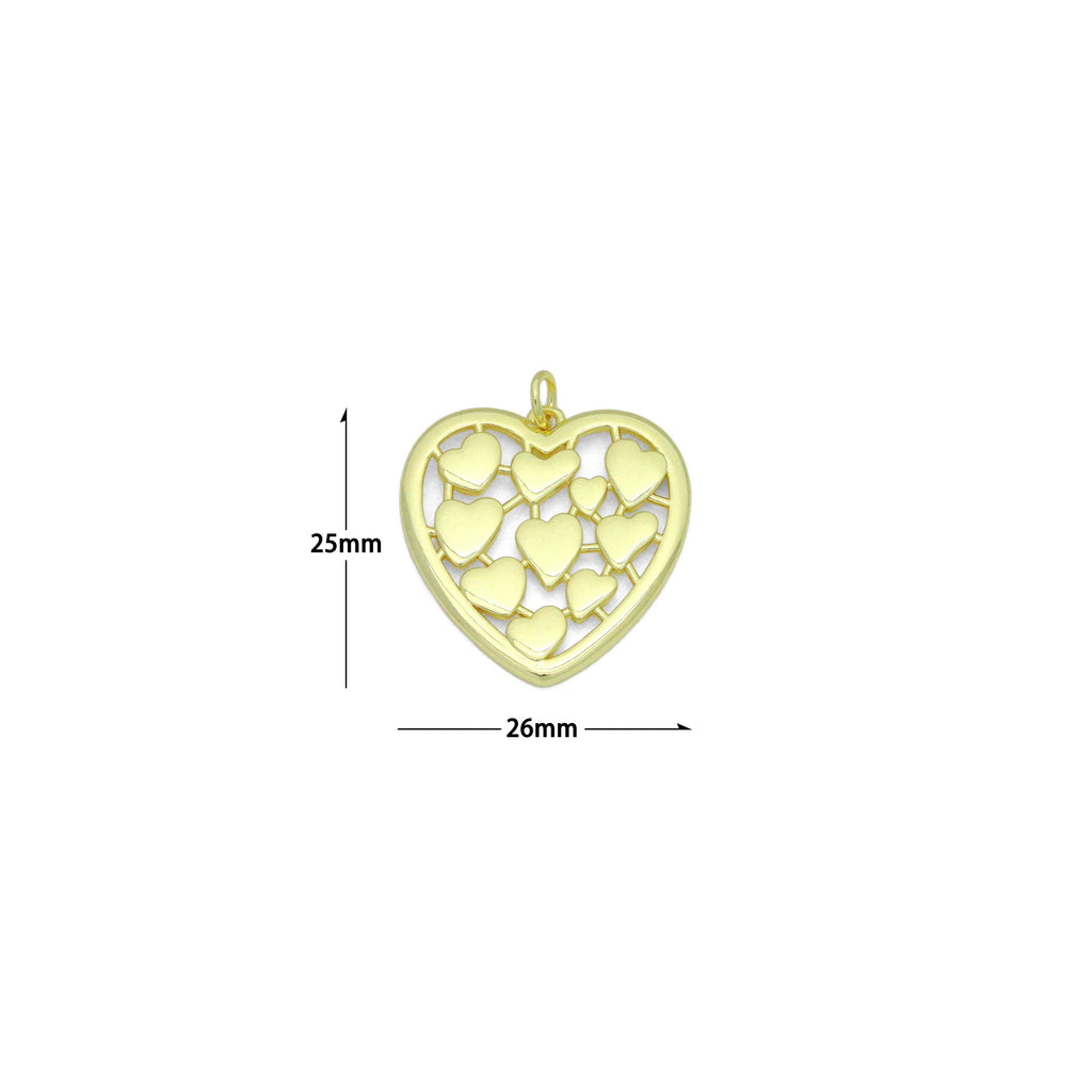 Multi Hearts Charm Pendant, Sku#LK1146