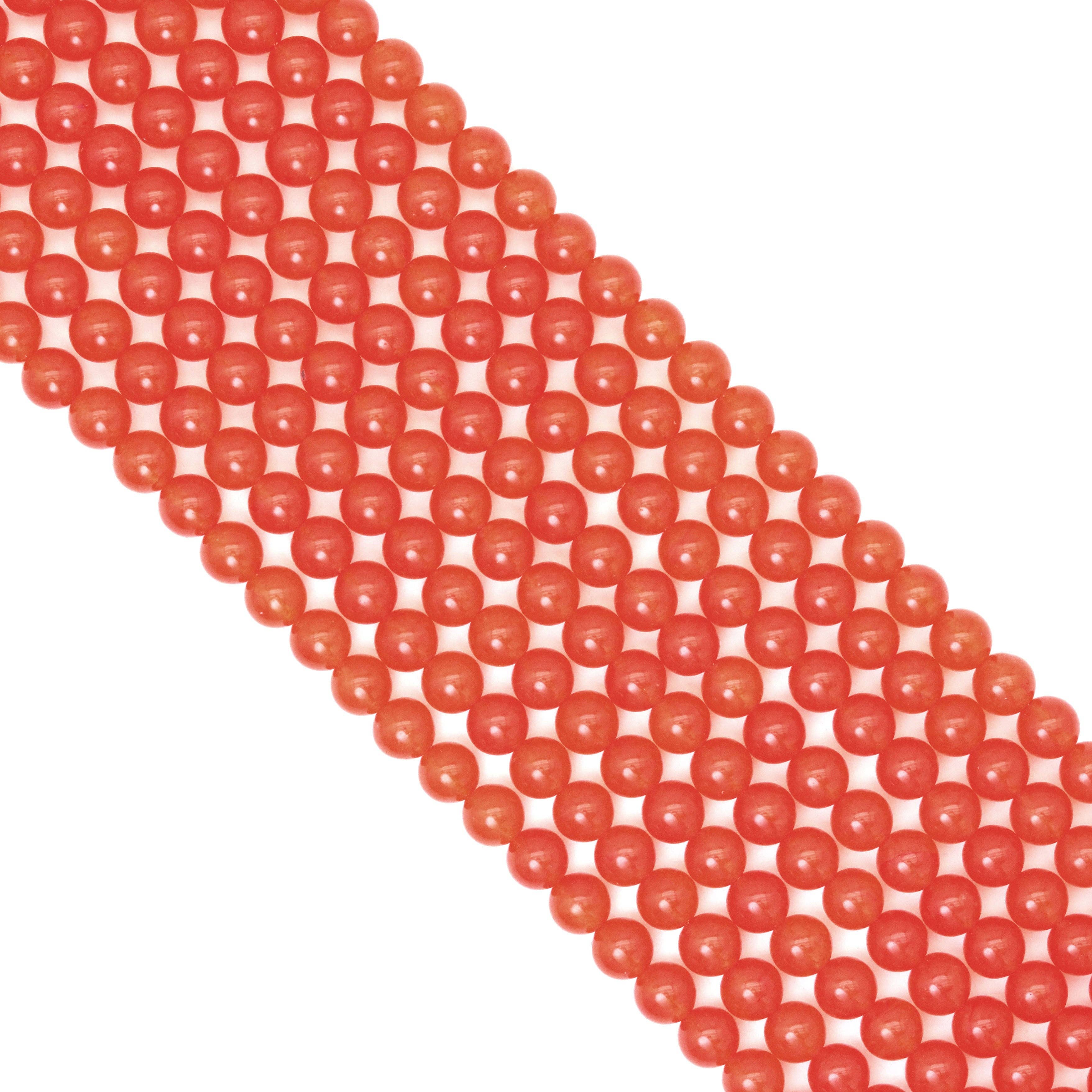 Orange Jade Round Smooth Beads, Sku#U2024