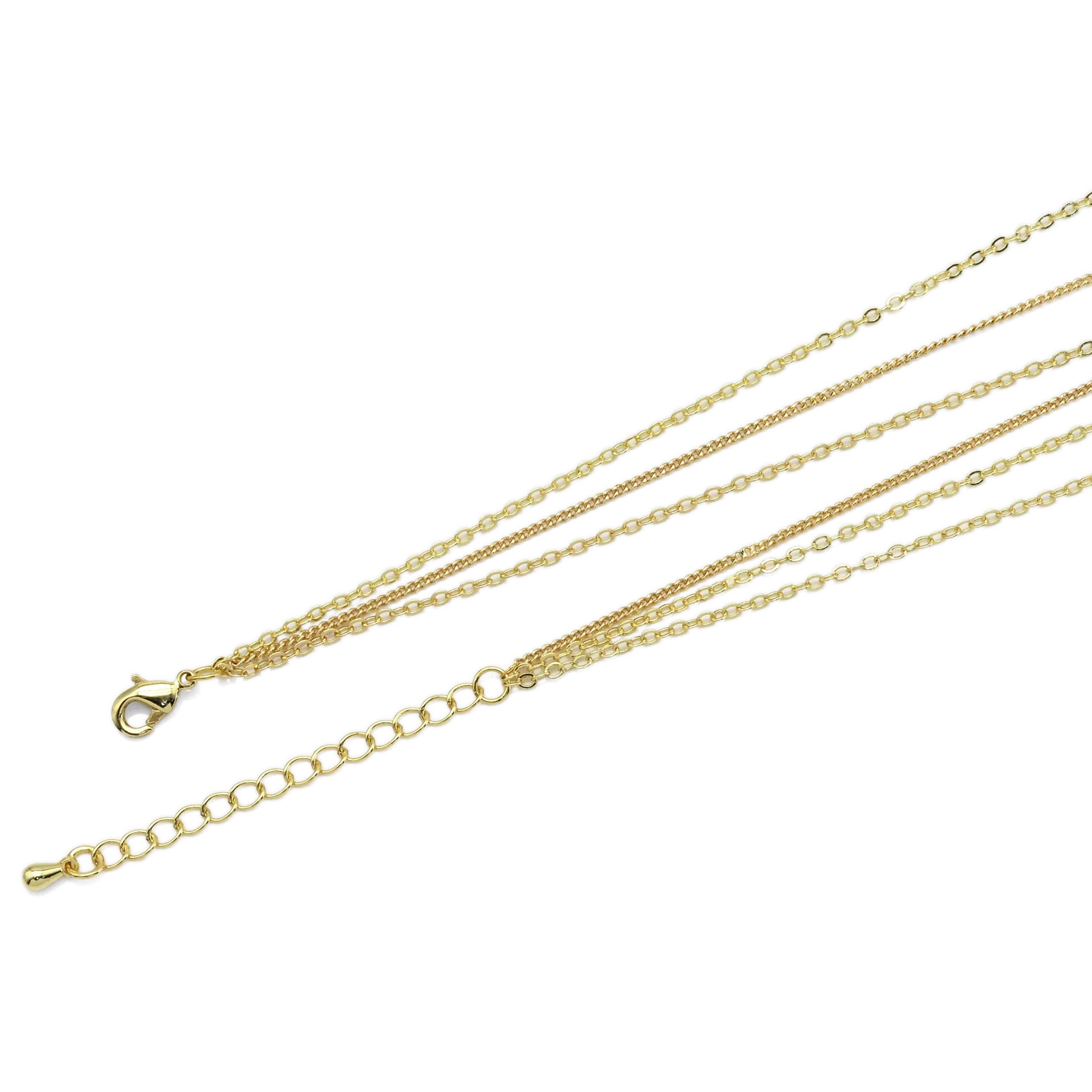 Dainty Gold Diamond Moon Bar Pendant Layering chain necklace,sku#EF486