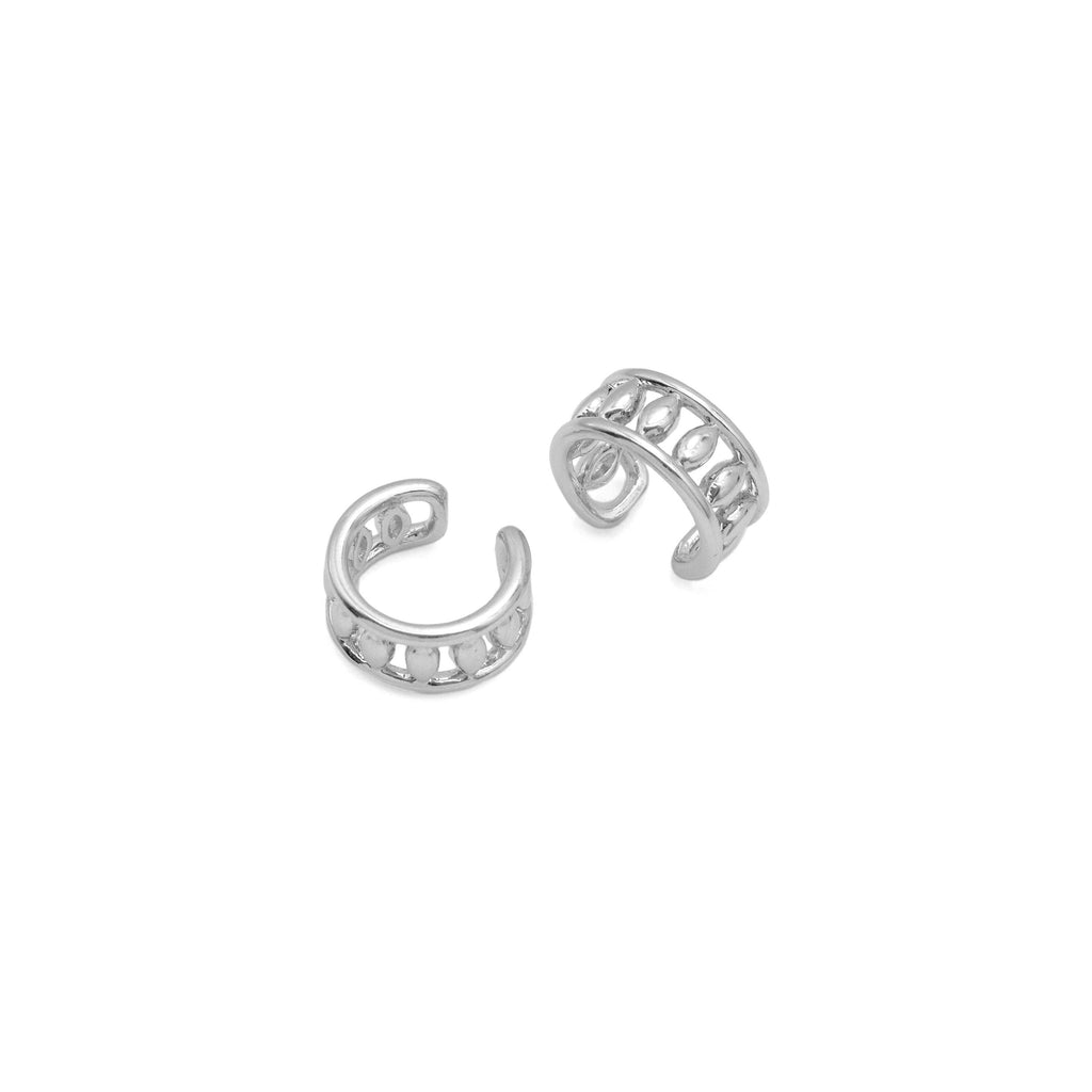 Gold Silver Beaded Ball Earring Cuff, Sku#LX716