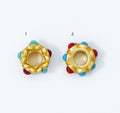 Gold Enamel Doughnut Spacer Beads, Sku#LX67c