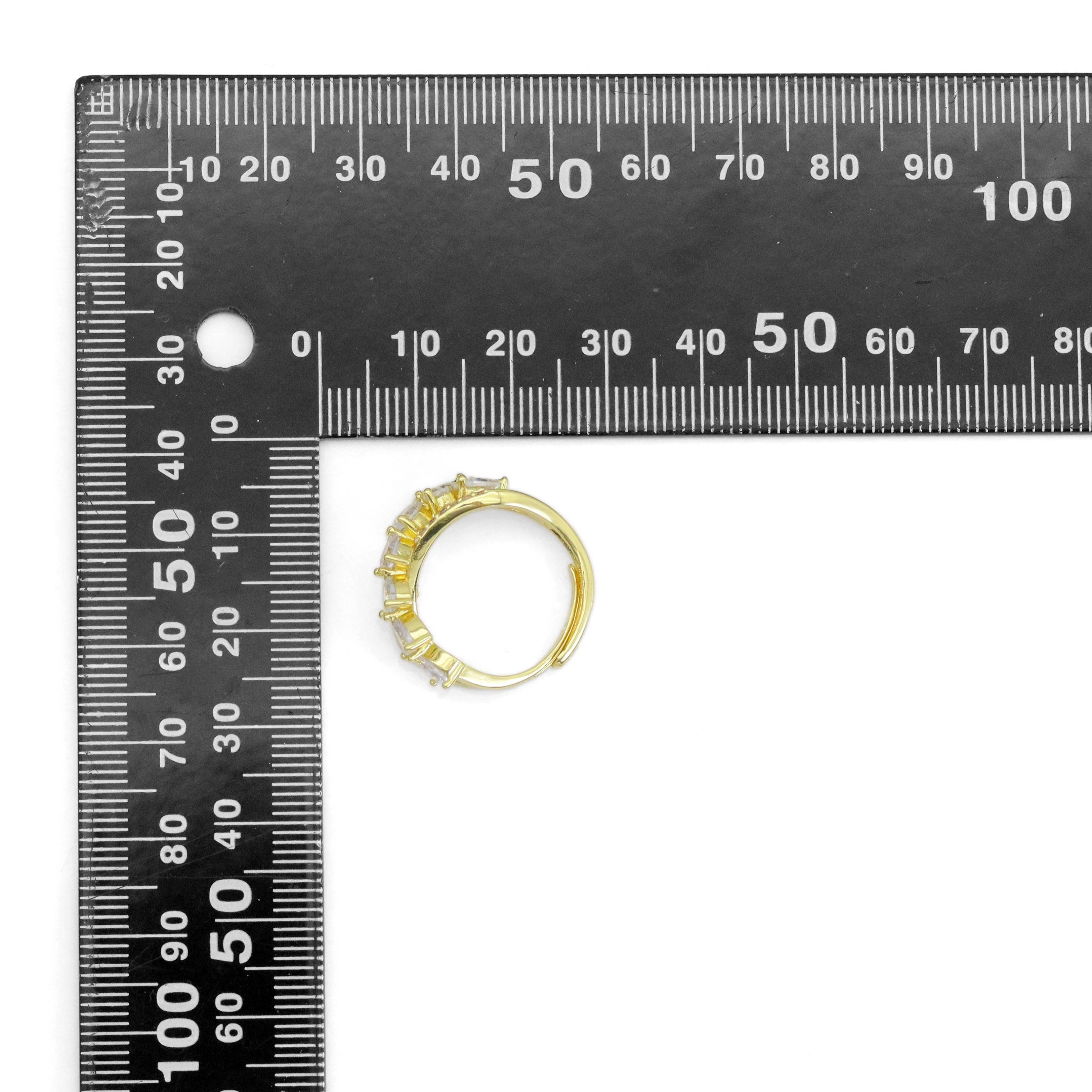 Gold Silver String Hearts Criss Cross Adjustable Ring, Sku#A174