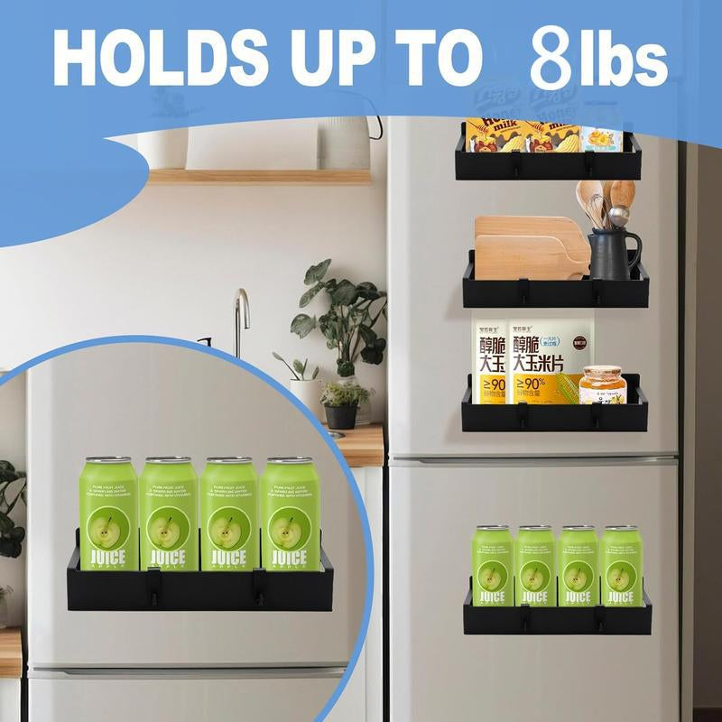 4-Pack Magnetic Spice Rack with Hooks & Paper Towel Holder | Organizer for Refrigerator, Microwave & Kitchen Gadgets | Home Organization & Christmas Decoration Gift