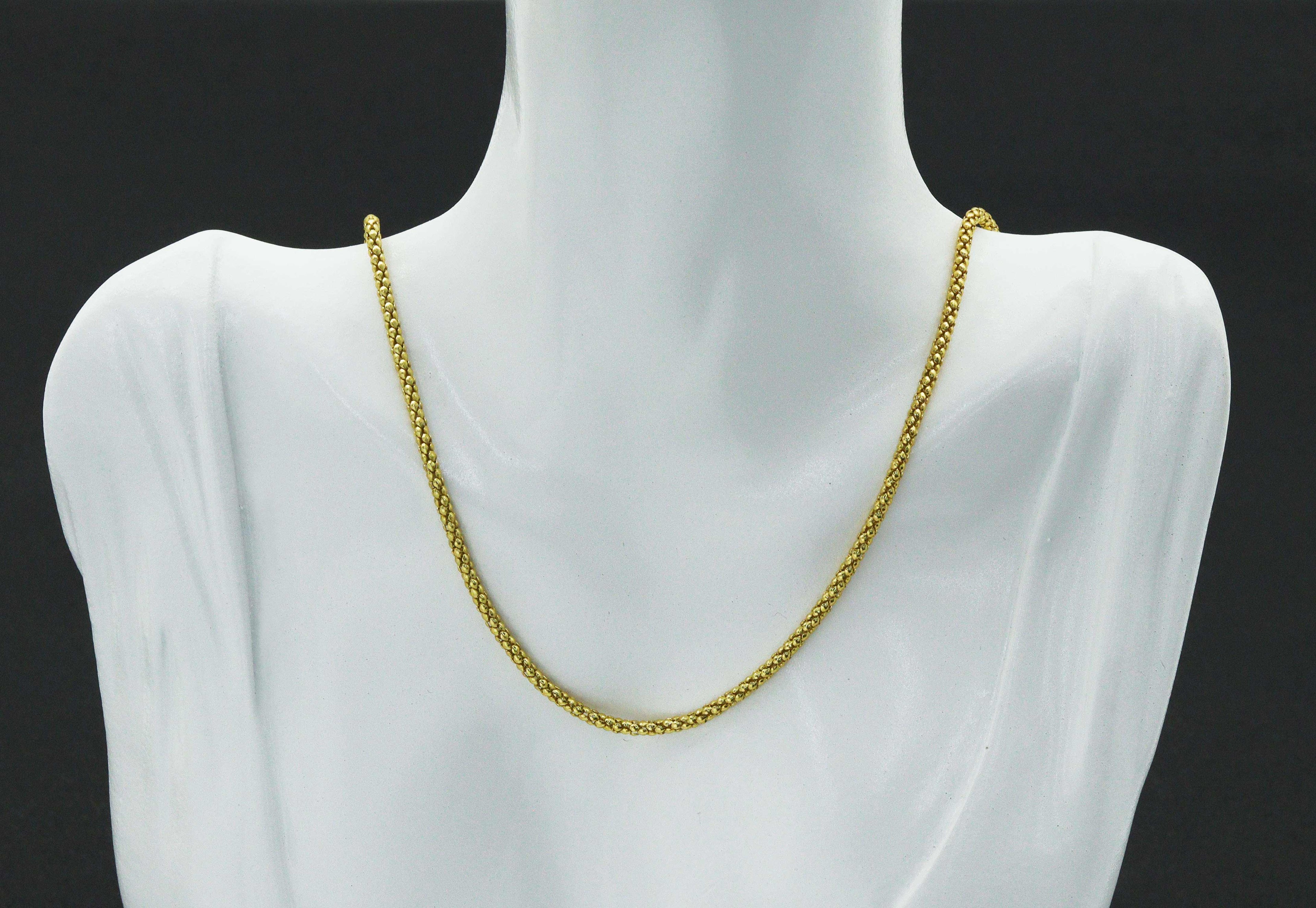 18 Gold Filled Solid Rope Chain Necklace, Sku#A108