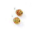 Gold Enamel Barrel Spacer Beads, Sku#LX70