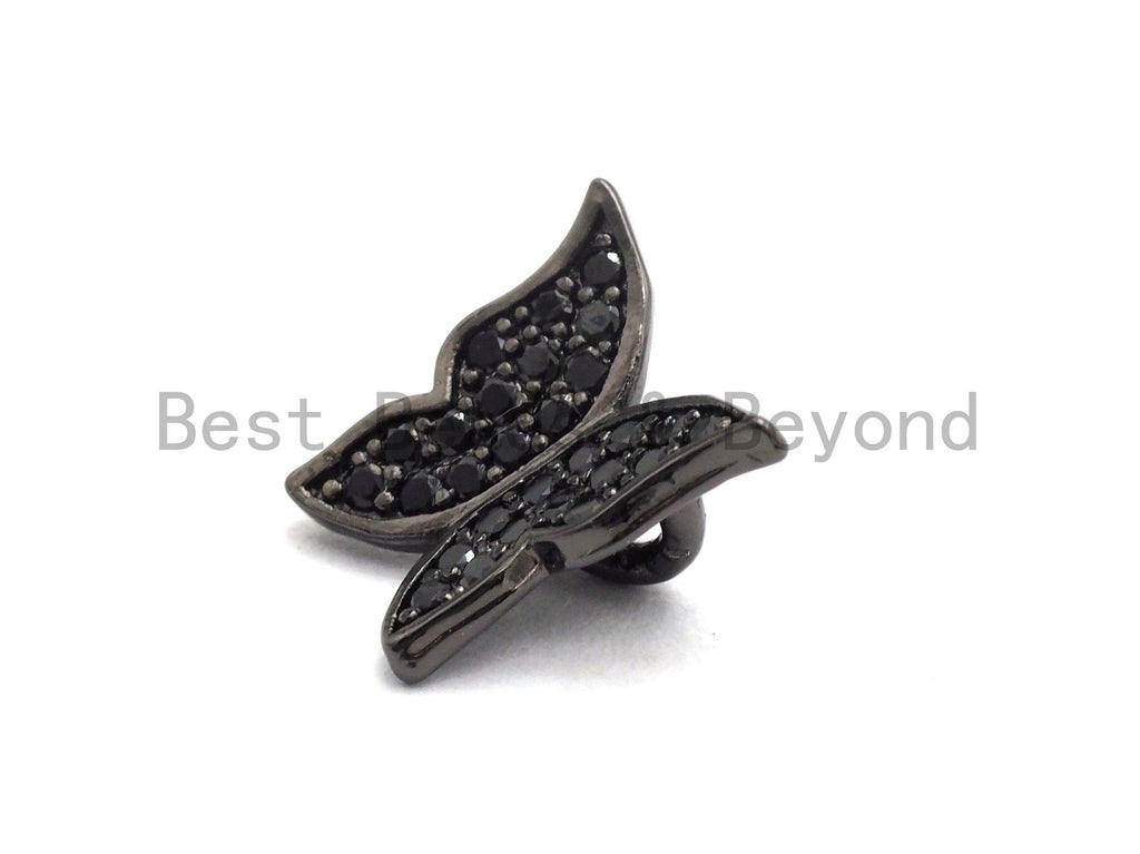 Black CZ Pave Butterfly Spacer Beads,Butterfly Charms, sku#A95