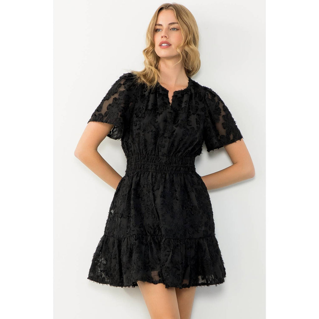 Rosalie - Fringe Detail Flutter Mini Dress