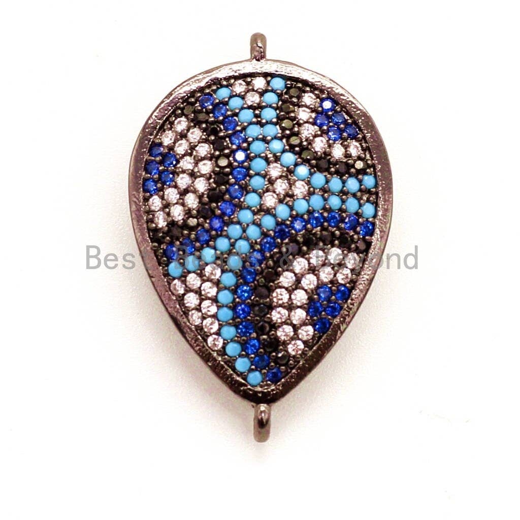 CZ Micro Pave Teardrop Evil eye connector/Link Finding, Clear CZ micro paved ,Cubic Zirconia CZ Space Connector,18x37mm, sku#E1C