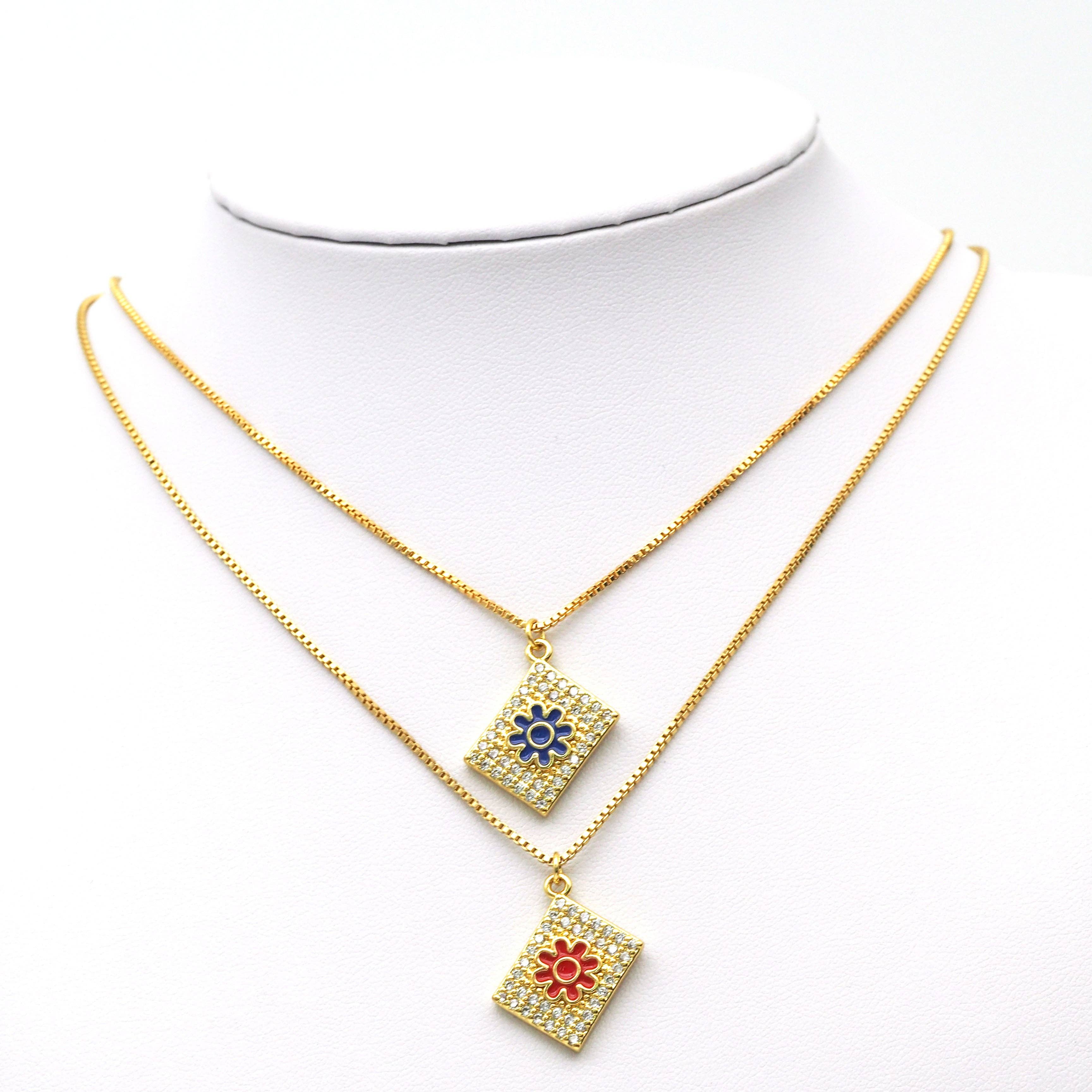 CZ Enamel Sunflower Charm, Sku#JL80