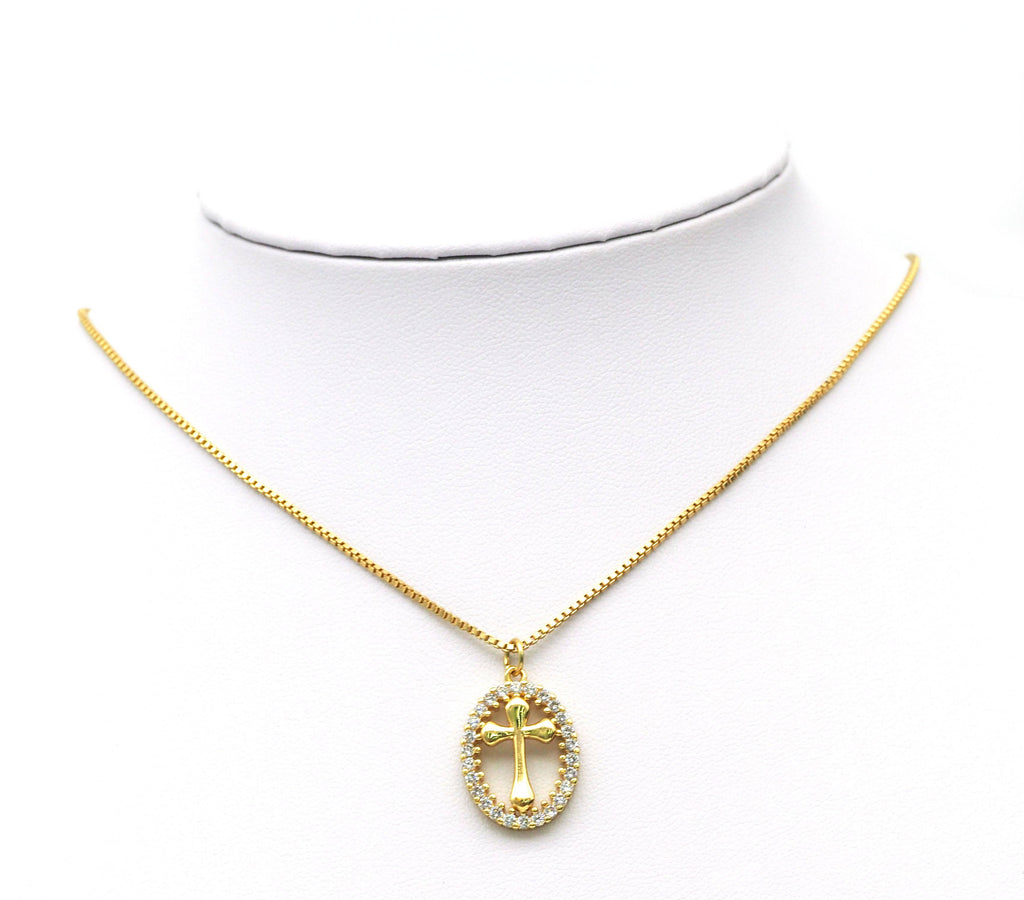 CZ Cross Charm, Sku#JL89