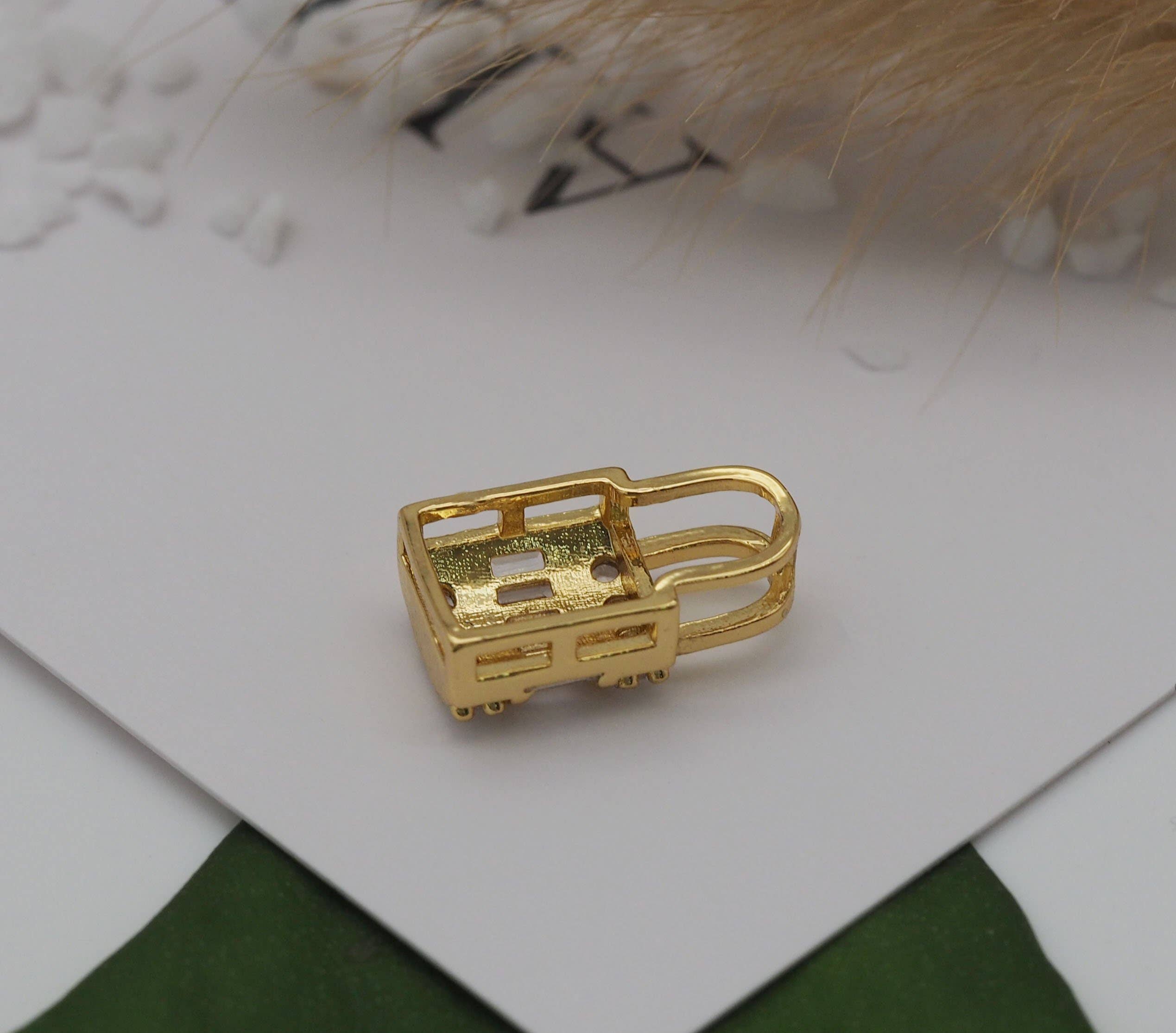 CZ Lock Charm, Sku#LK636