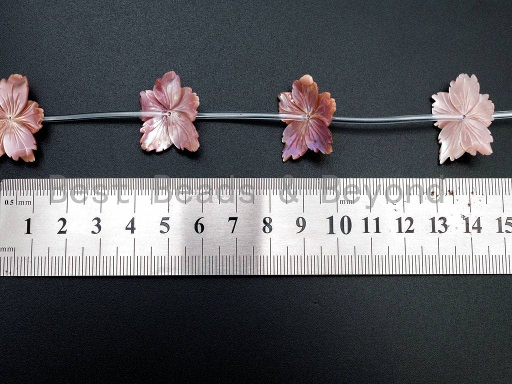 1/10pcs Natural Mother of Pearl beads, 25-30mm Pink Leaf Flower Pearl strand, Pearl Shell Beads, SKU#T100