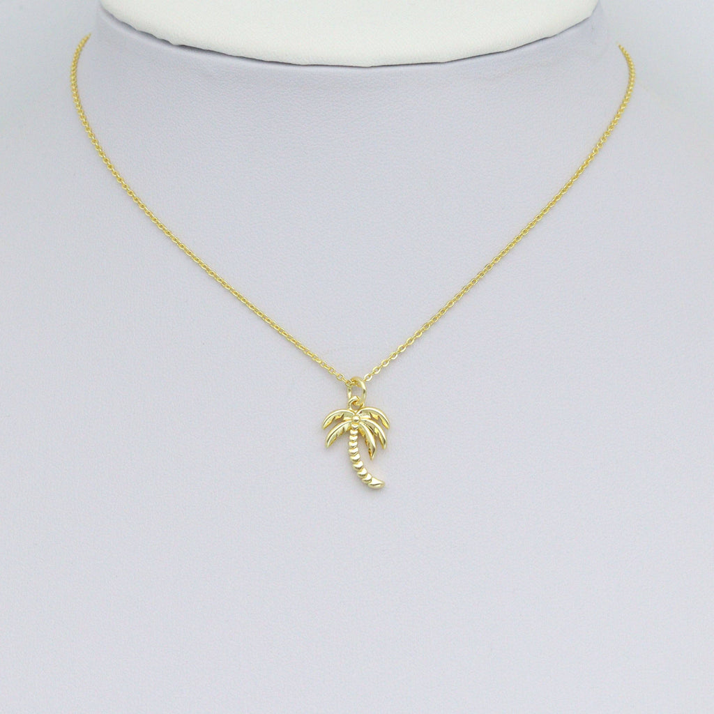 Gold Coconut Tree Shape Charm Pendant, Sku#LD695