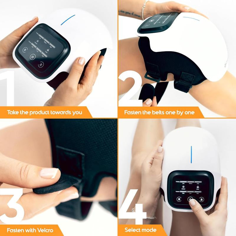 Portable Knee Massager with Built-In Battery, Vibration Hot Compress Intelligent Knee Protector, Shoulder Elbow Knee Multi-Function Massage Tool