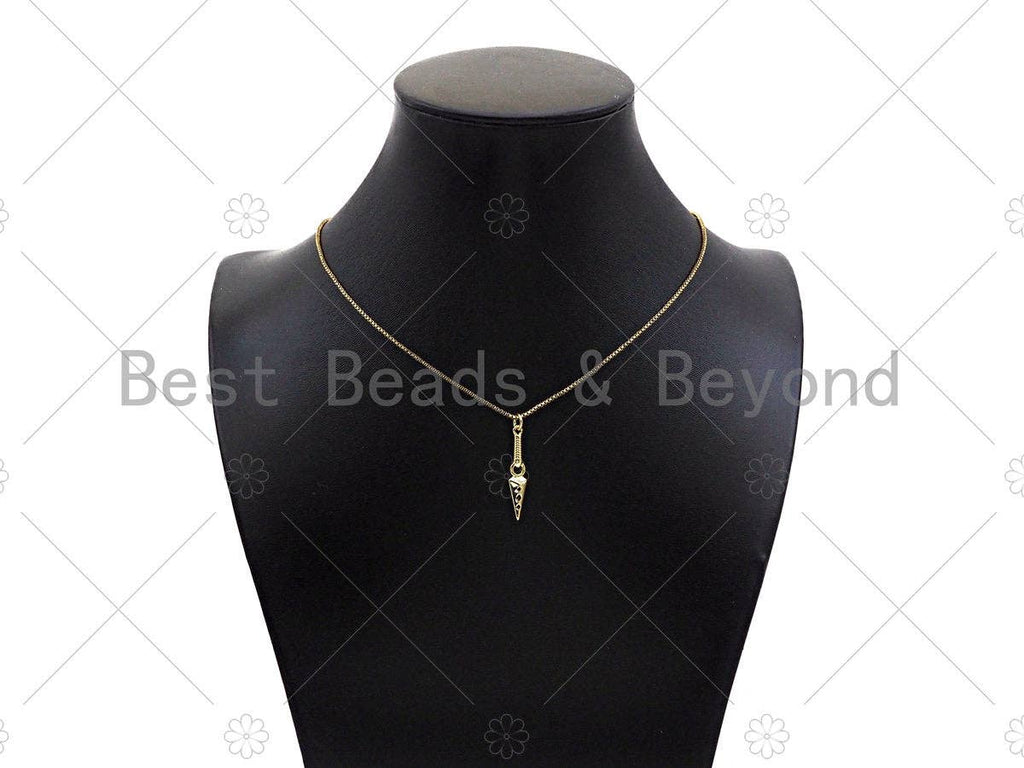 Gold Filled Sword with Holes Shape Pendant, 18K Gold Filled Sword Charm, Necklace Bracelet Charm Pendant, 6x27mm, Sku#Y446