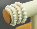 Howlite Round Smooth Stretchy Bracelet, Sku#EF93