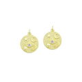 Gold Evil Eye star moon hamsa hand On Round Coin Charm Pendant,Sku#LX867