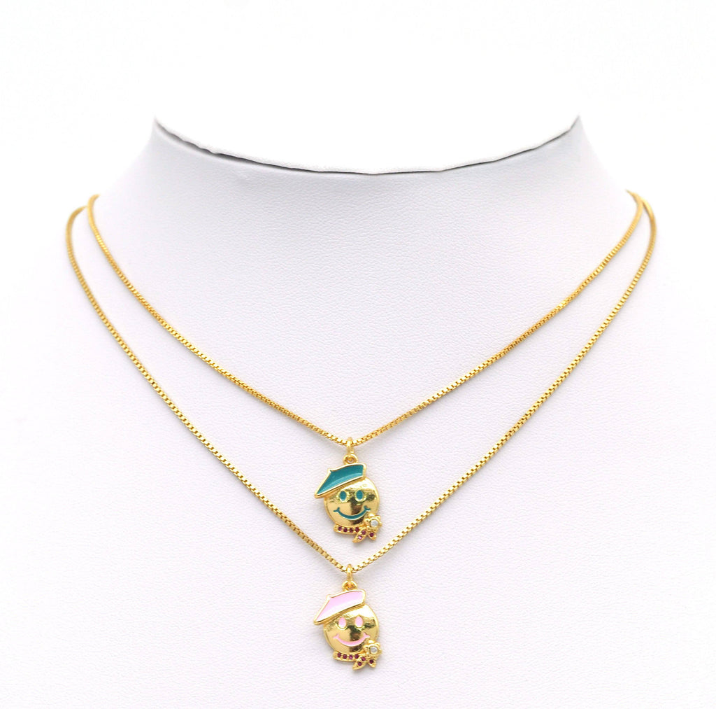 Enamel Smiley Face Charm, Sku#JD27