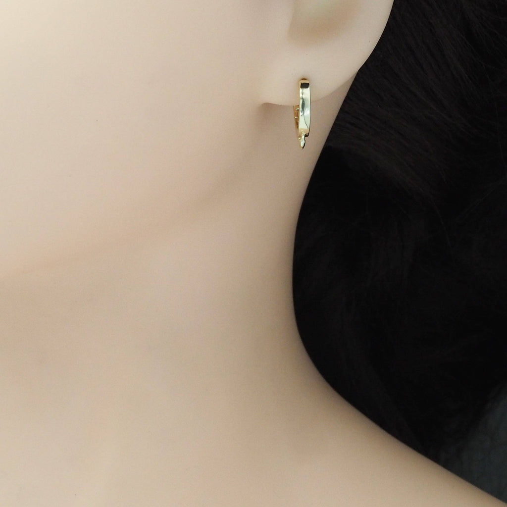 Gold Round Hoop with three loops Earrings, Sku#LX410