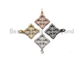 CZ Micro Pave Clover Flower Pendant/Charm, frame flower charm,sku#Z571