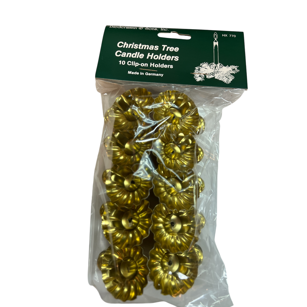 Bougeoirs à clipser dorés - Lot de 10