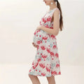 European American Maternity Dress - Printed V-neck Design - # PRGTA11510011