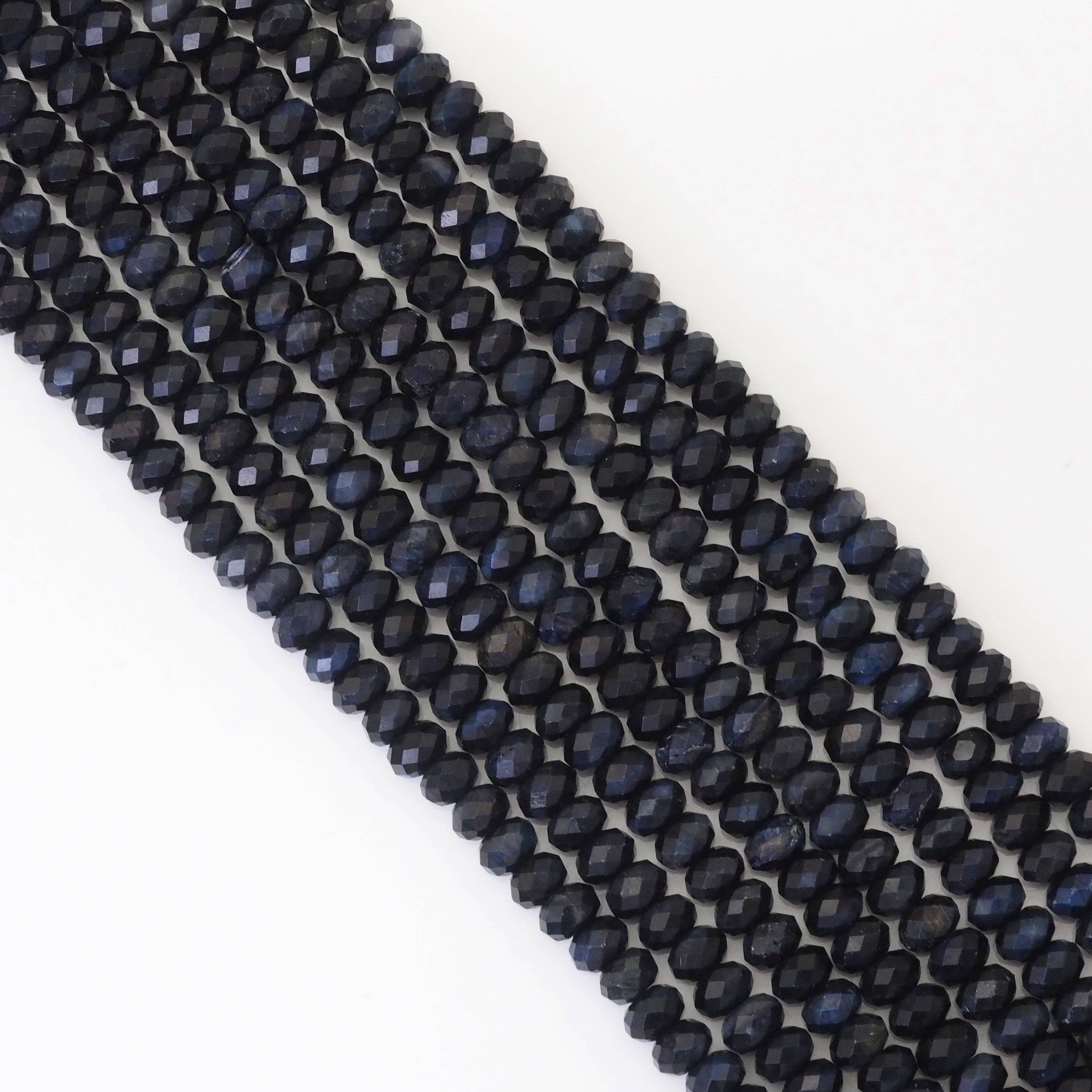 4x6mm Blue Tiger Eye Faceted Rondelle Beads, Sku#U1658