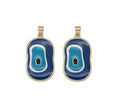 Blue Enamel Evil Eye Puddle Charm, Sku#LK723