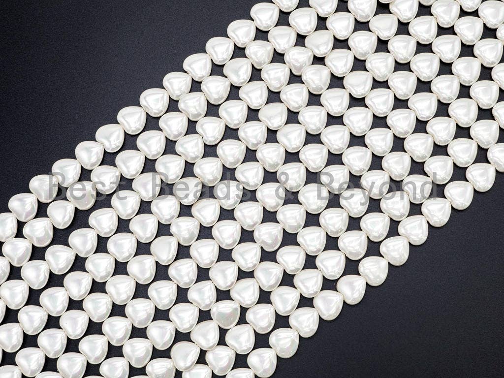 Natural Mother of Pearl beads, 5x12mm White Heart Pearl beads, White Mop heart Beads, Loose Pearl, Mother's day gift 16inch strand, SKU#T61