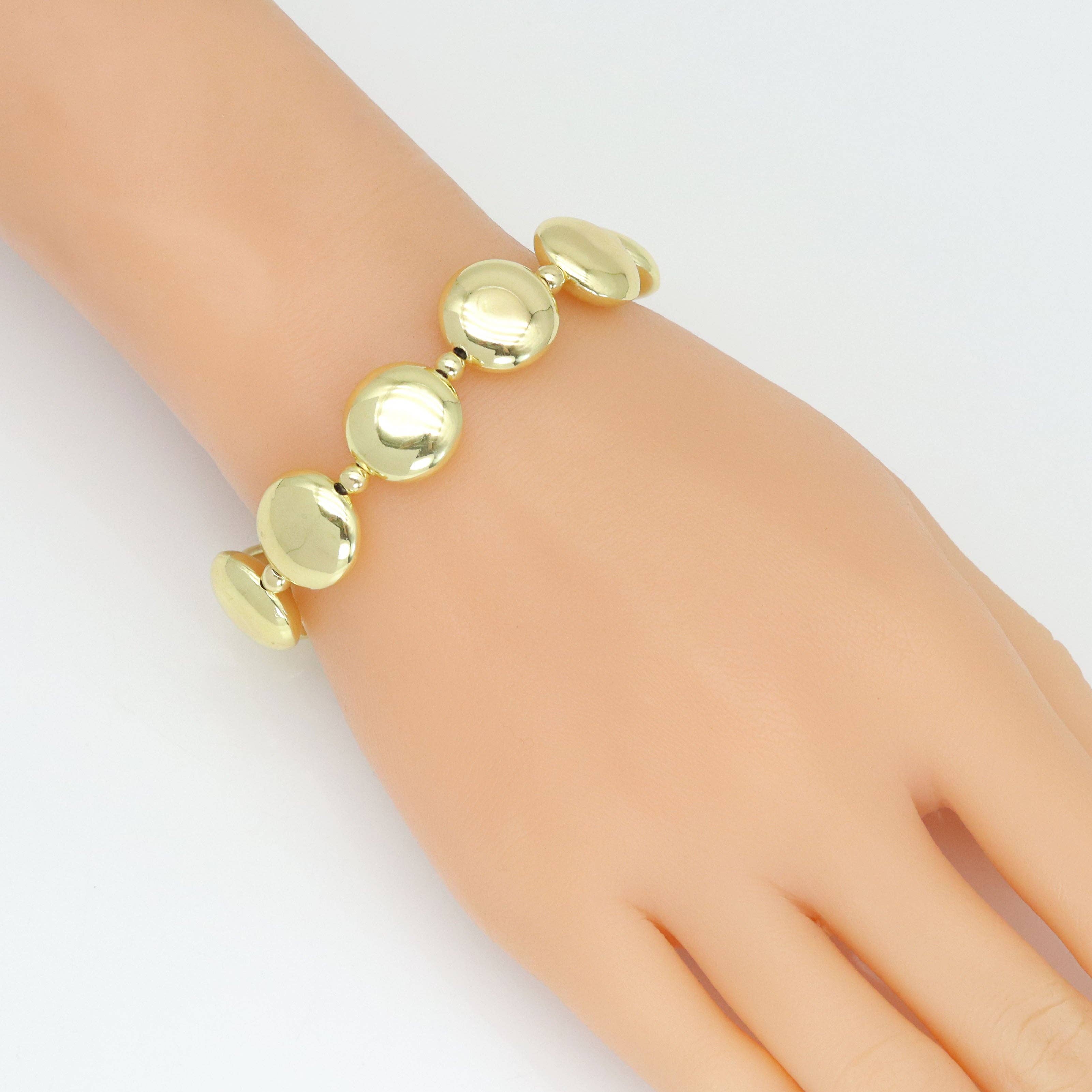 Gold Coin Stretchy Bracelet, Sku#LD673