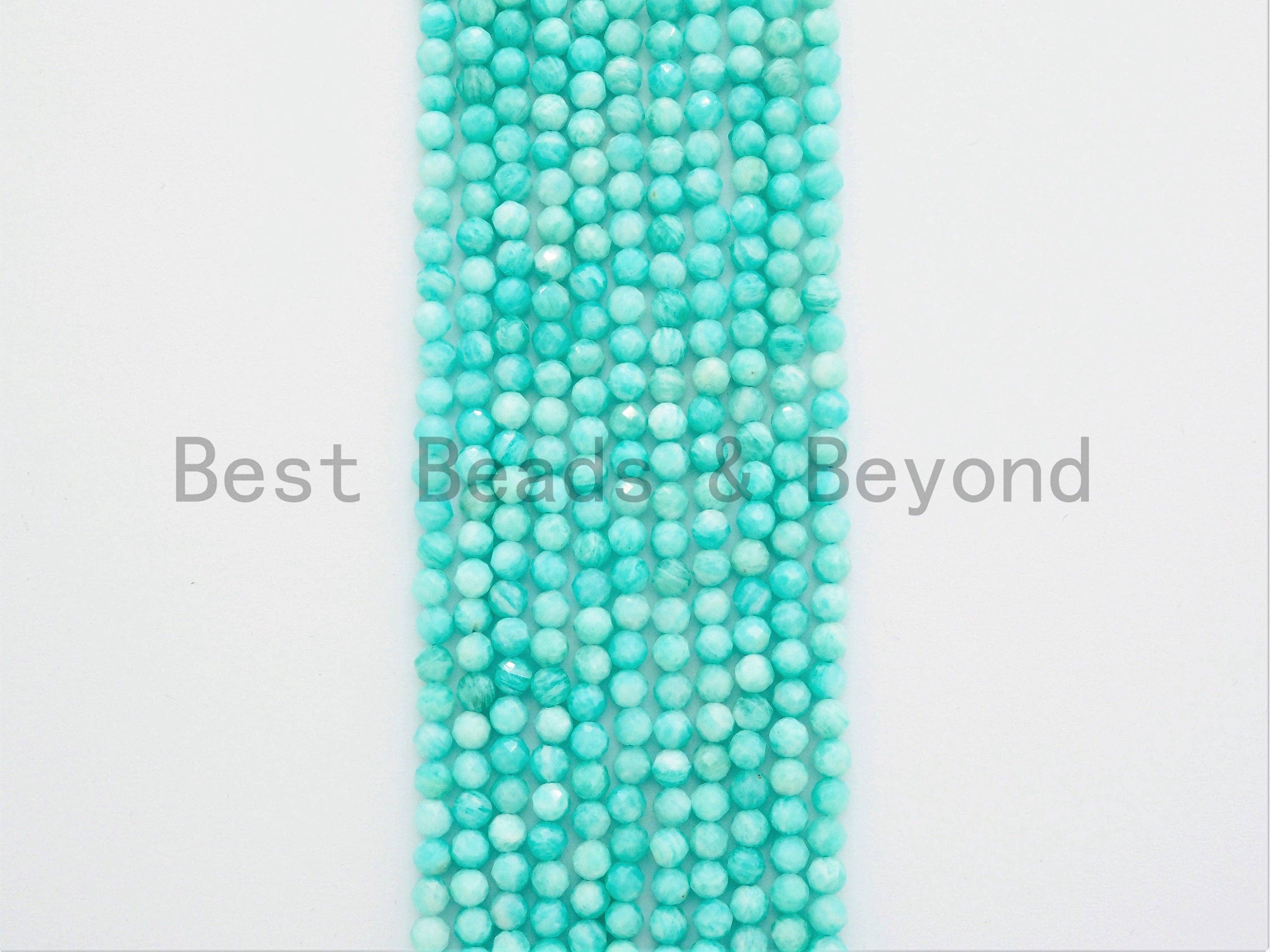 2x3mm/4mm High Quality Natural Amazonite beads, Rondelle/Round Faceted Gemstone Beads, 15-16inch strand, SKU#U367