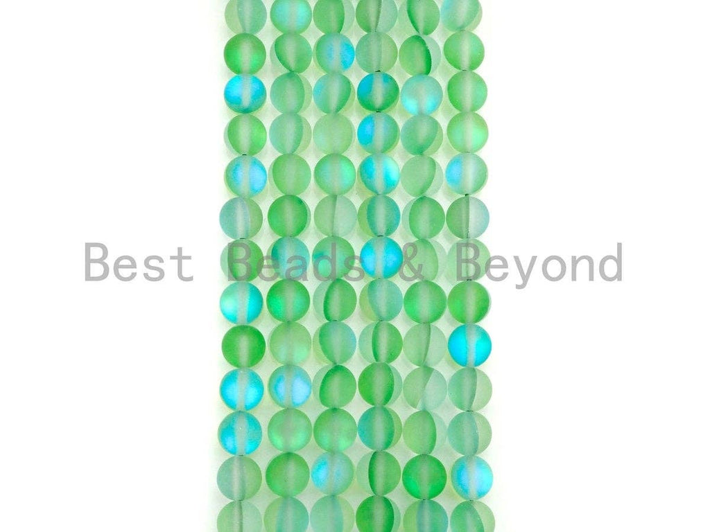NEW COLOR!! Spectrolite Green Quartz Matte, High Quality in Round 6mm/8mm/10mm/12mm, Green Manmade Crystal beads, 15.5inch strand, SKU#U822