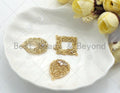Filigree Gold Lacy Charm with CZ, Dianmond/Teardrop/Oval Shape Brushed Gold Twisted Wire Pendants for Earrings necklace making, sku#CP10