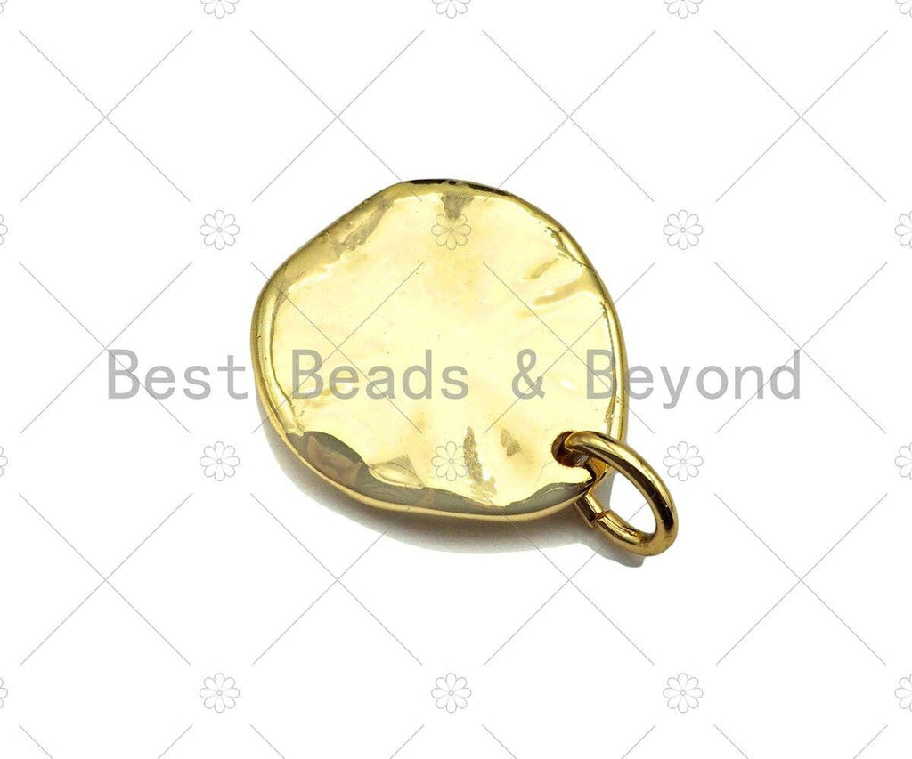 18K Danity Gold Bird On Sunflower Pendant/Charm, Bracelet Necklace Oval Pendant Charm, Silver/Gold Tone,18x20mm,Sku#Y383