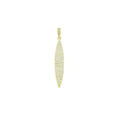 Clear CZ Gold Salix Leaf Charm Pendant, Sku#LK1142