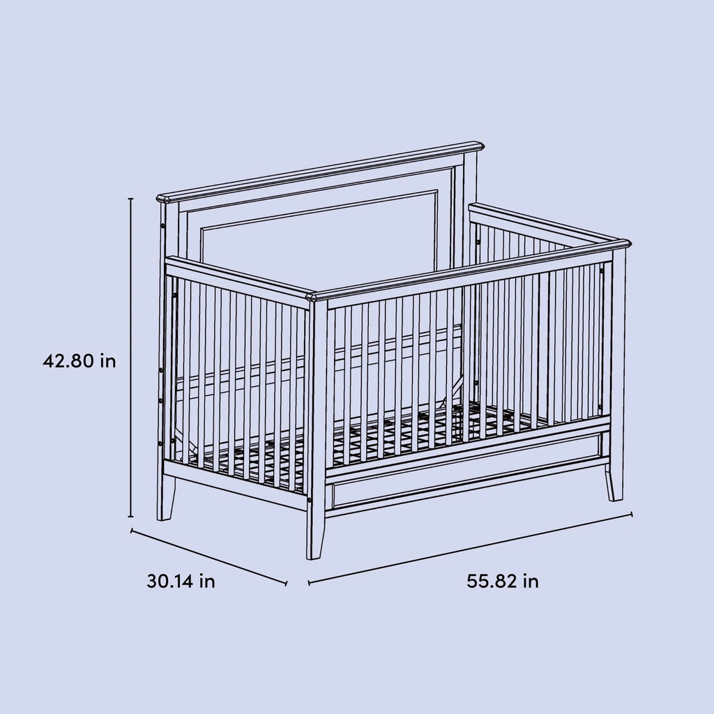 Solstice 5-In-1 Convertible Baby Crib, White