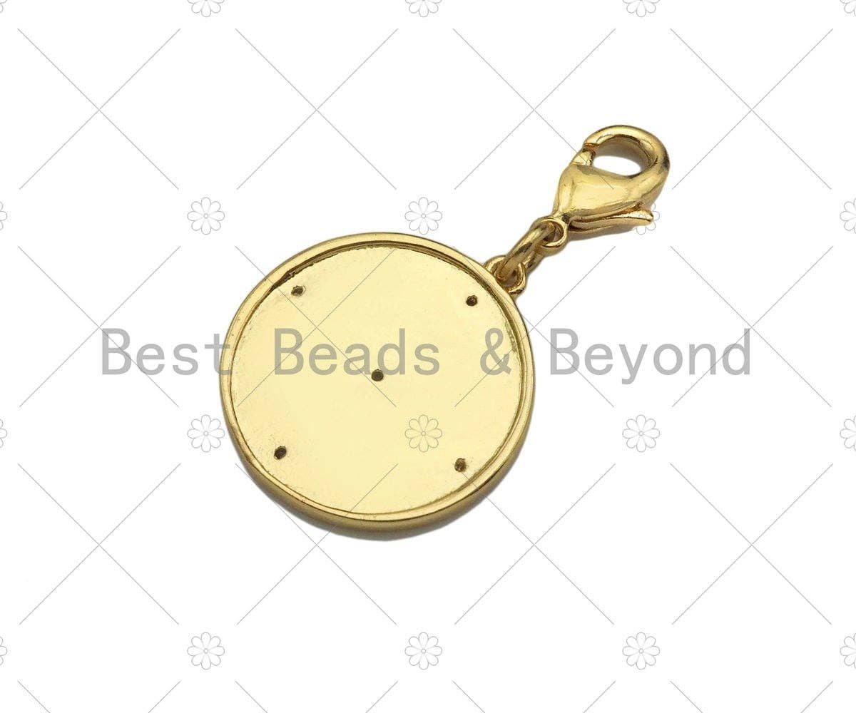 Enamel Colorful Round Ring CZ Five Star On Round Coin Pendant,CZ Micro Pave Enamel Pendant,Enamel Pendant,Enamel Jewelry,20x22mm,Sku#L474