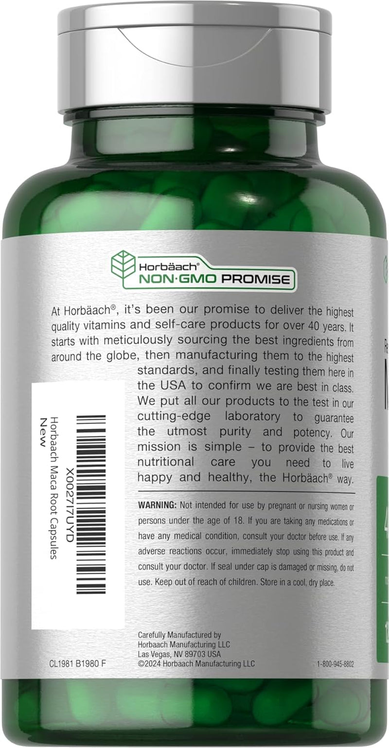 Maca Root Capsules for Men and Women | 120 Pills | High Potency Extract | Non-Gmo and Gluten Free Formula
