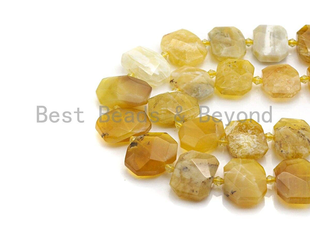 High Quality Natural Yellow Opal Rectangle Faceted Beads, Natural Opal beads, 16x22mm, sku#U653