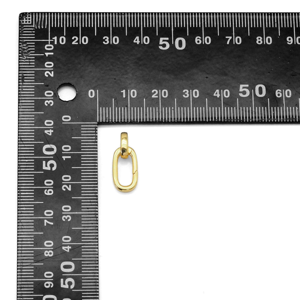 Gold Oval Link Lock Clasp Charm Holder, Sku#Y835