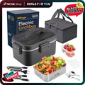 Electric Lunch Box Food Heater 80W，12V/24V/110V Self Heating Lunchboxfor Work/Car/Truck with Insulated Bag，1.5/1.8L,Dealsforyoudays