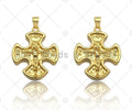 18K Dainty Gold Jesus On Cross Clover Shape Pendant/Charm, Jesus Carm,Necklace Bracelet Charm Pendant,23x27mm, Sku#LK224