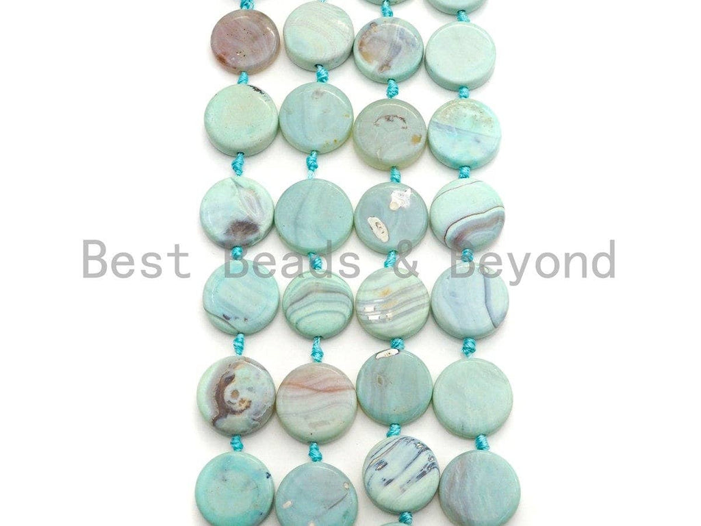 25mm/30mm Natural Blue Agate Coin Shape Spacer Beads,  1pc/9pc/11pc, sku#U881
