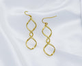 Gold Spiral Earrings, Twist Swirl Line earring, Sku#LX77