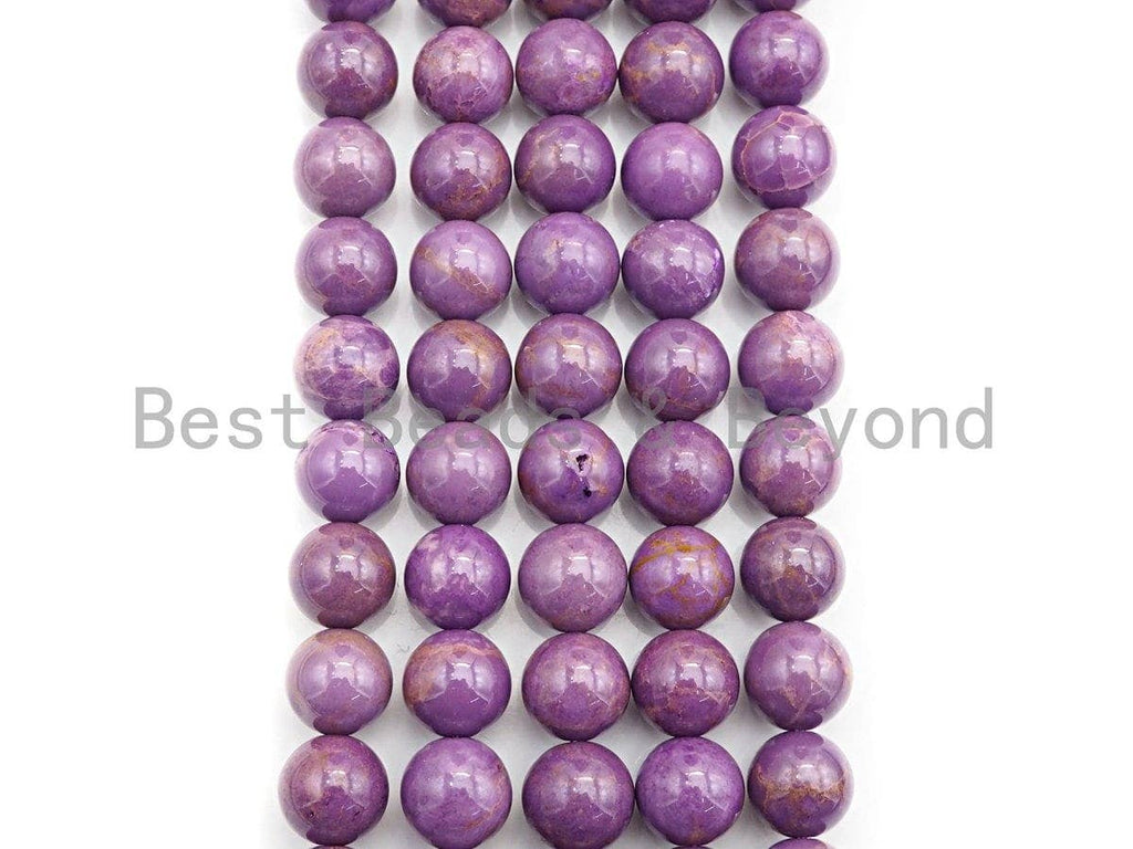 High Quality Natural Phosphosiderite Beads, 8mm/10mm Round Purple Gemstone Beads, 15.5" Full Strand, Sku#U799