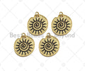 Black Enamel black cz swirl charm, 18K Gold Medallion Charm,Sku#L566